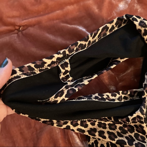 Handmade One Piece Swimsuit Bikini Black and Leopard Etsy high leg cheeky - Picture 4 of 4